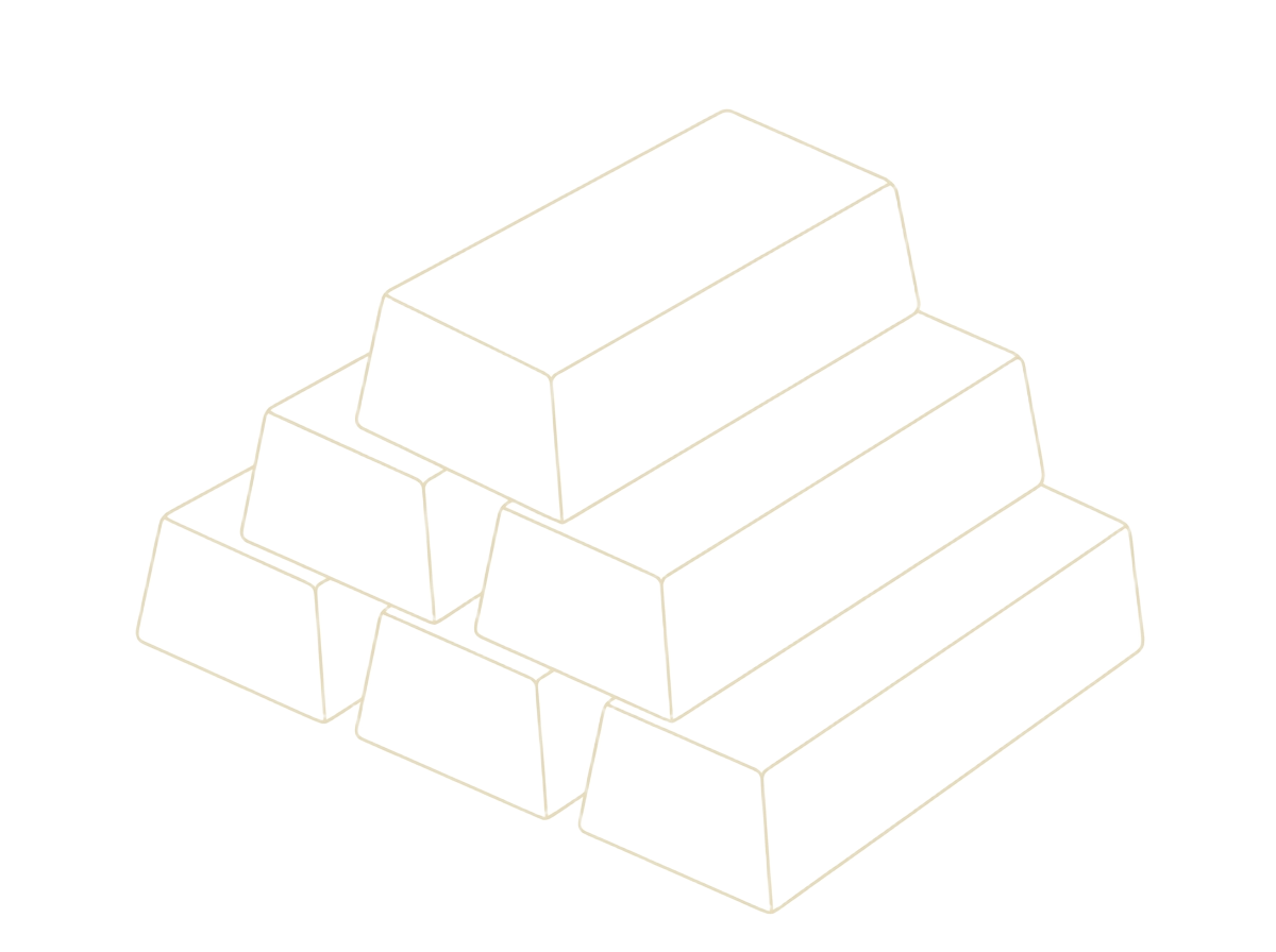 Illustration gestapelter Feingoldbarren